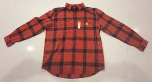 Carhartt Loose Fit Heavyweight Cotton Red Plaid Flannel L/S Shirt